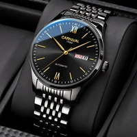 carnival business men sapphire mechanical watch stainless steel waterproof calendar fashion automatic watches relogio masculino