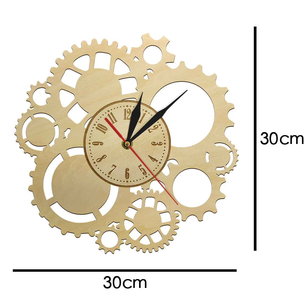 Ретро деревянные настенные часы стимпанк художественные винтажные орнаментные
