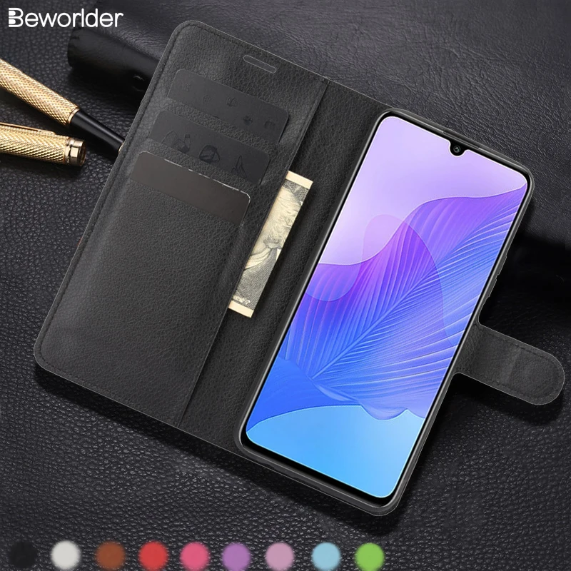 Чехол книжка для телефона Huawei Enjoy 20 чехол из искусственной кожи с узором Личи