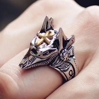vintage artifact stainless steel jackal head ring fashion high quality ancient anubis mens ring birthday party jewelry