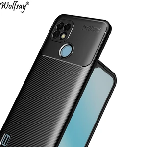 For Oppo Realme C21 Case Bumper Anti-knock Silicon Carbon Fiber Back
Cover For Oppo Realme C21 Case For Realme C21 C 21 6.5 inch