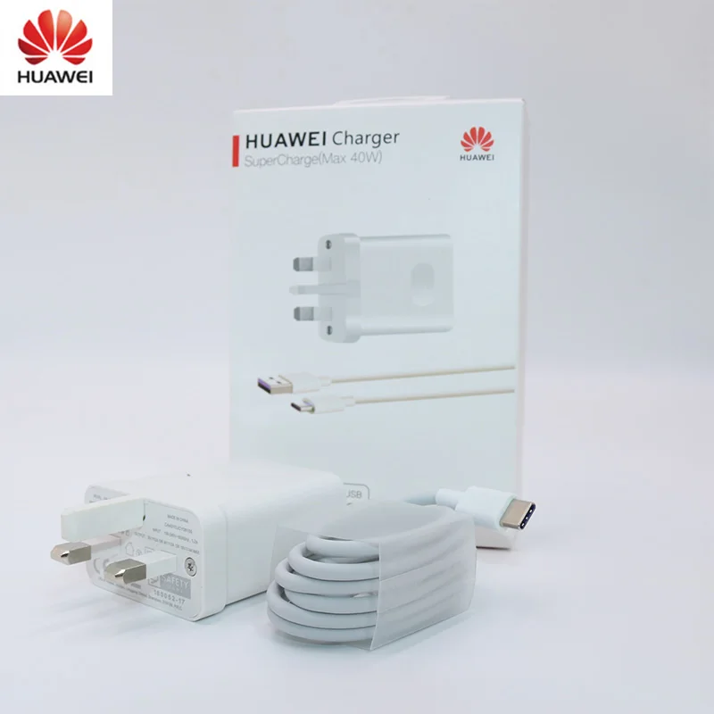 Оригинальное быстрое зарядное устройство HUAWEI 40 Вт 10 в/4 а 5 А кабель Type C P30 Pro Mate 20 X RS