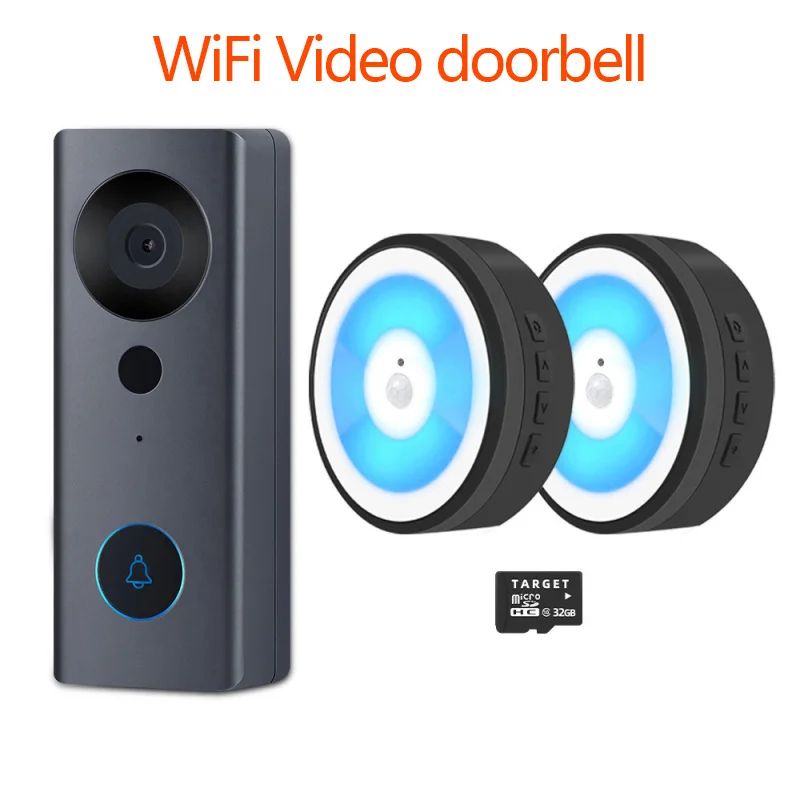 

Новинка 2021 Беспроводной Wi-Fi 1080P визуальный умный Ночной светильник высокой четкости с пассивным ИК датчиком движения дверной Звонок камера