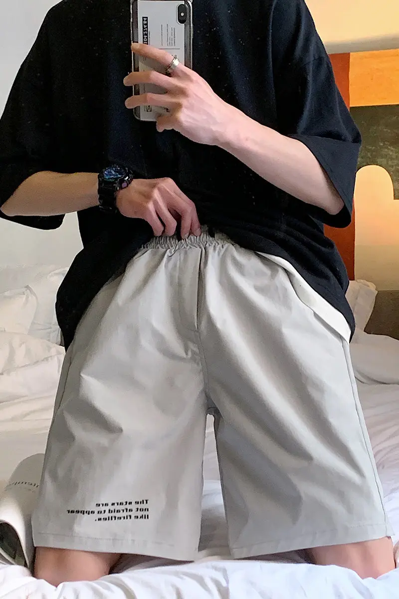 

*Summer new trend loose shorts lovers Capris printed casual pants short masculino Elastic Waist Drawstring Factory wholesale