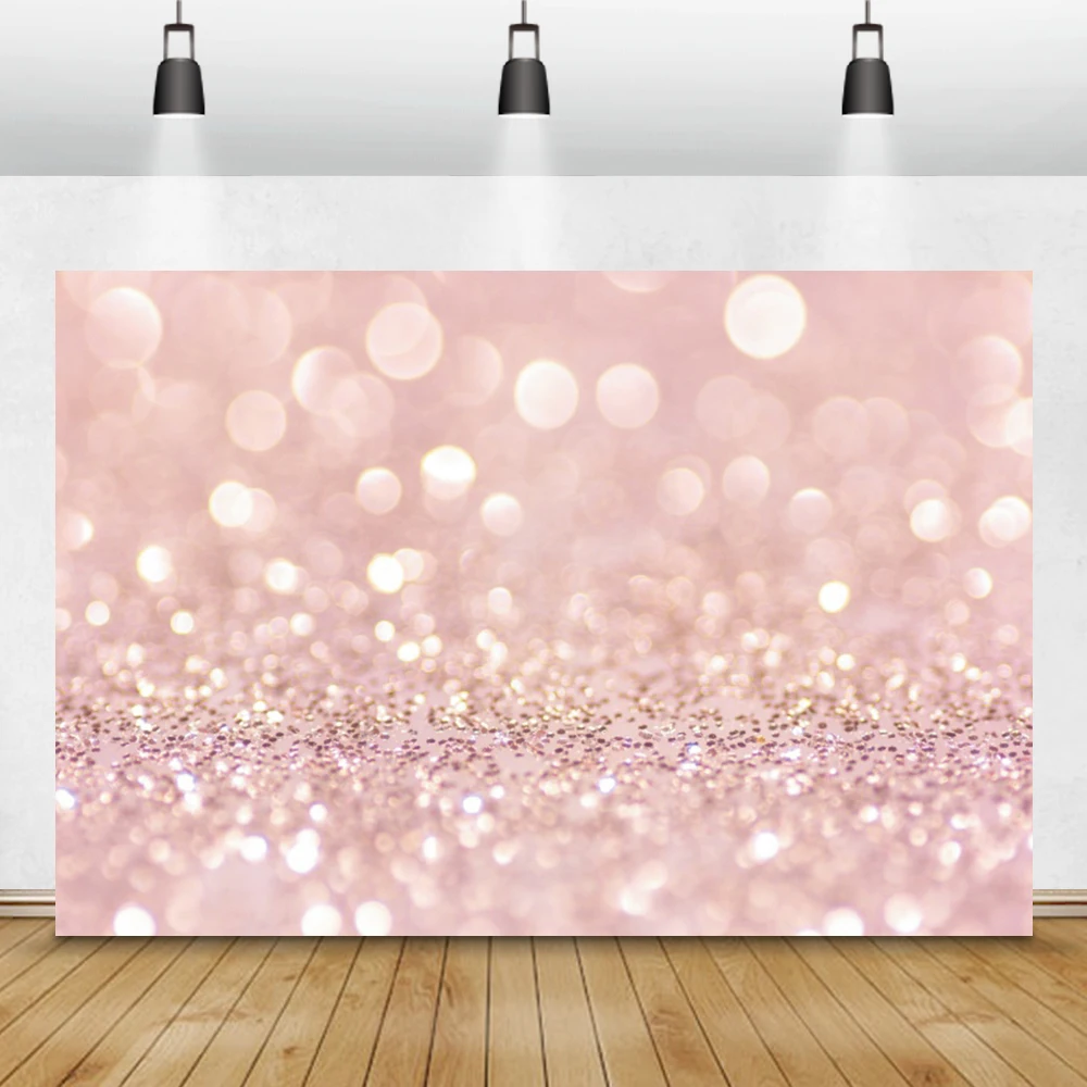 

Мечтательный розовый блестит светильник боке горошек Свадебная вечеринка любимого питомца детского портрета фотозонт Фотофон фон для фот...