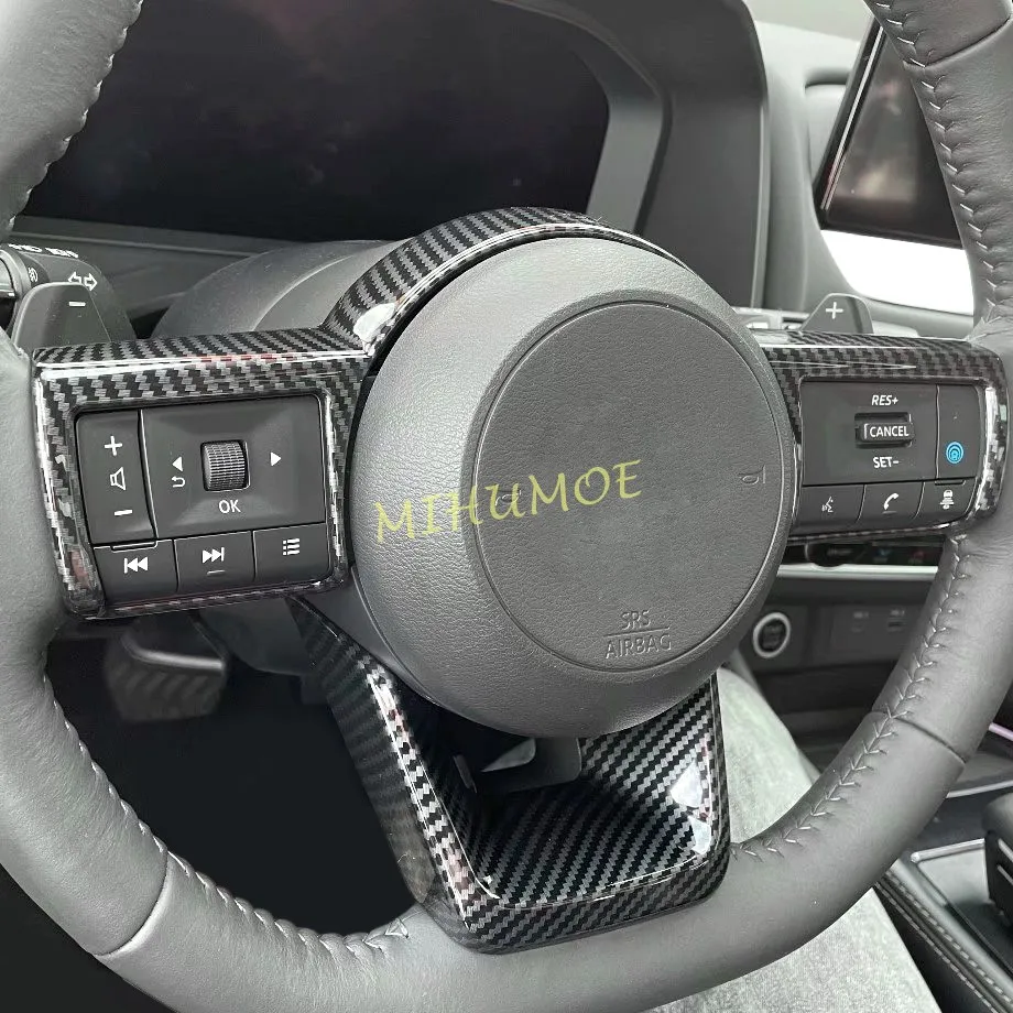 

Carbon Fiber Interior Steering Wheel Trims Cover For Nissan Rogue X-Trail T33 2021 2022