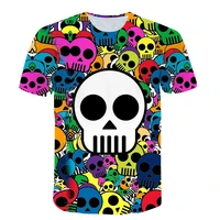 skull 3d printing suitable for mens t shirt 2021 new o neck short sleeved fashion shirt street fashion casual top clothes