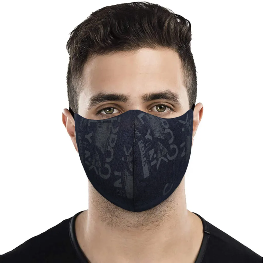 Маска для лица многоразовая моющаяся с надписью мужчин и женщин тканевая дышащая