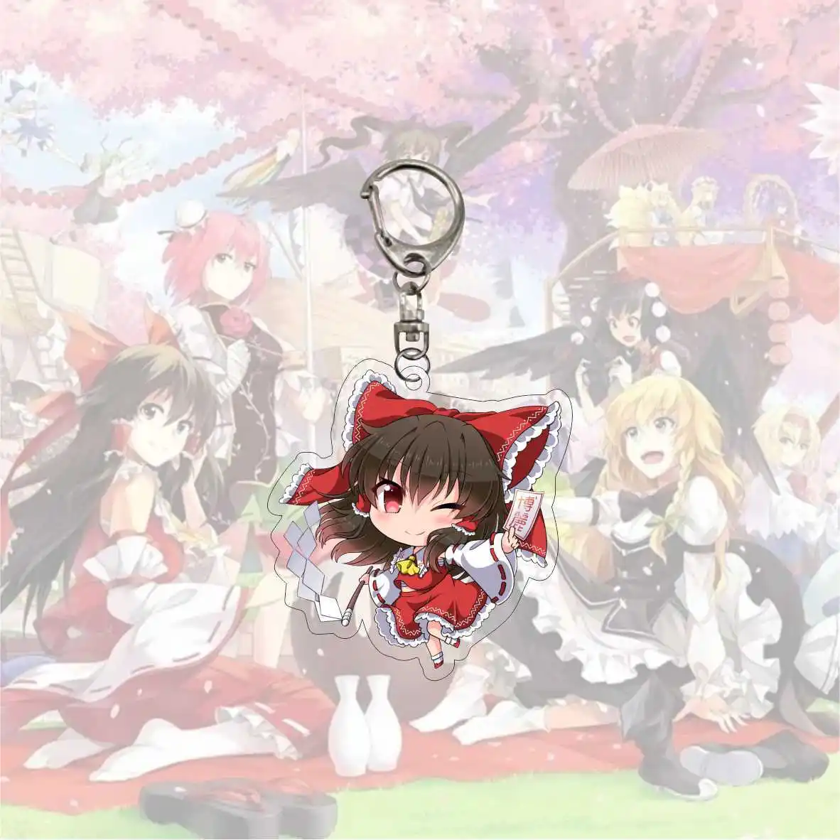 Брелок для ключей Kawaii Touhou Project Q Version акриловый брелок с фигурками аниме подвеска