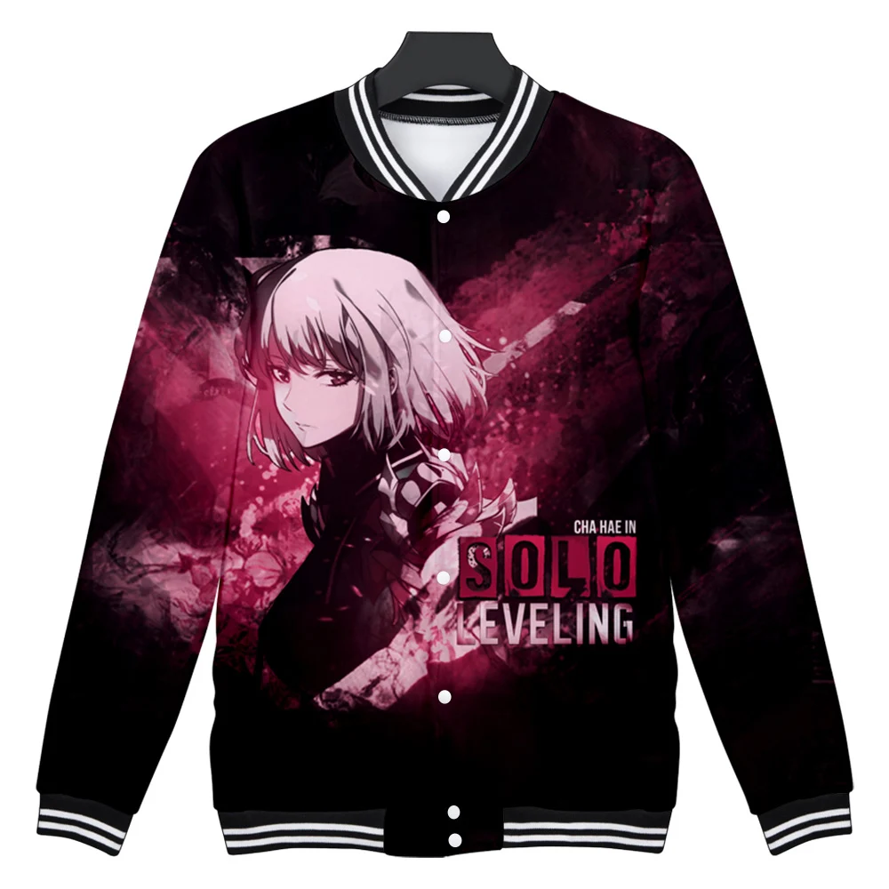 

Solo Leveling manga Baseball Jacket Cool Famale/male 2021 Fashion V-neck Winter Streetwear Coat College Coat