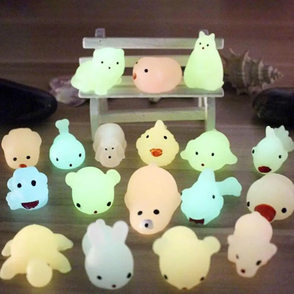 Juguete antiestr&eacute;s para apretar la tensi&oacute;n de descompresi&oacute;n para ni&ntilde;os y adultos, juguete de Animal para aliviar la tensi&oacute;n de descompresi&oacute;n, bonito sello nocturno de Color aleatorio, 1 Uds.-4