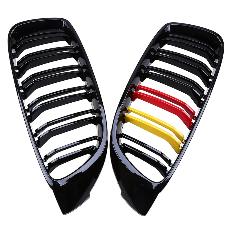 1 пара глянцевая/матовая Черная передняя решетка для радиатора двойная M4