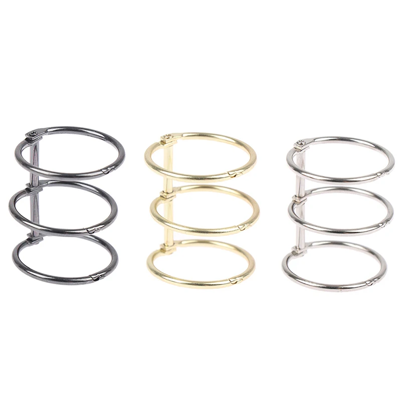 

Metal Plated Loose Leaf Book Binder Hinged Ring Binding Rings Nickel Desk Calendar Circle 3 rings For Card Key Album