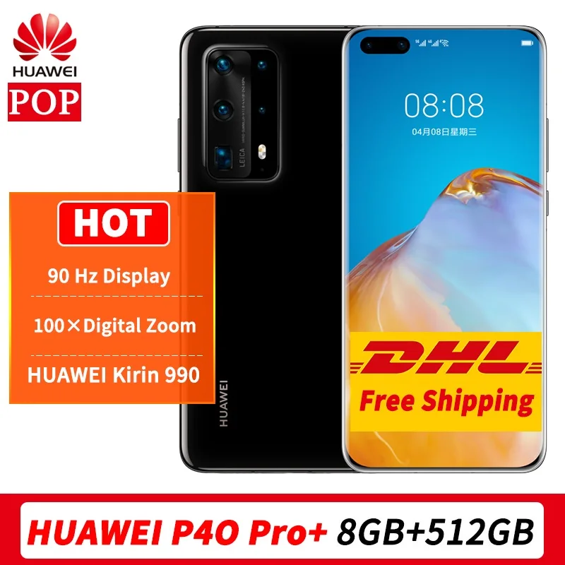 DHL бесплатная доставка глобальная версия Huawei P40 Pro + плюс 5G мобильного телефона 6 58