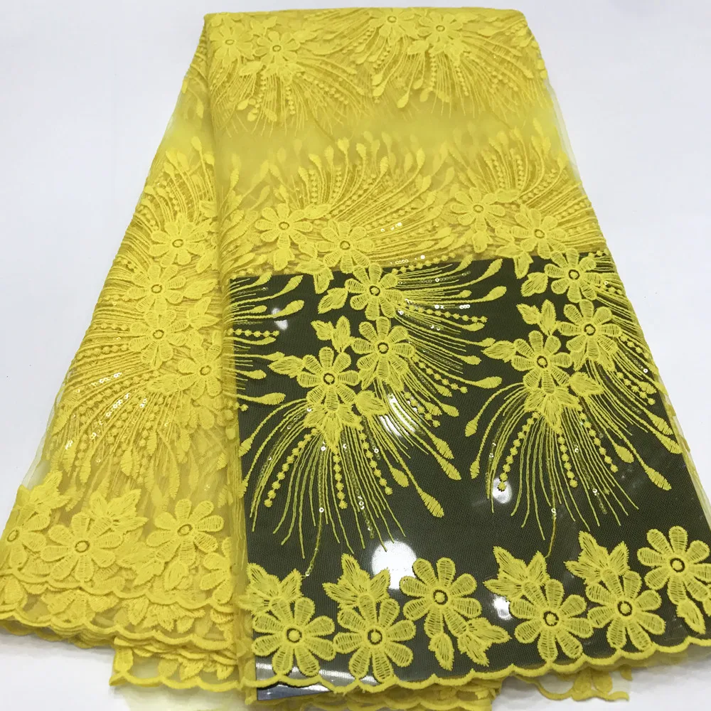 

2019 вышивка блестками африканская Высококачественная сетка швейцарская французская вуаль из гипюра для платья 5 y YL0808