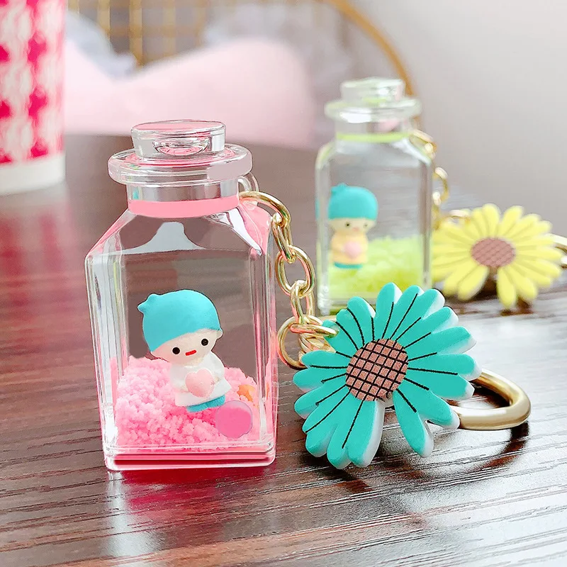 Фосфоресцирующий брелок для ключей с плавающим ангелом 2 вида движущийся зыбучим