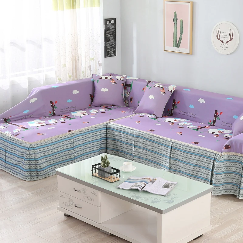 

2020New cartoon digital printing and dyeing Combination sofa cover for living room Waterproof antifouling wipeable sofa towel