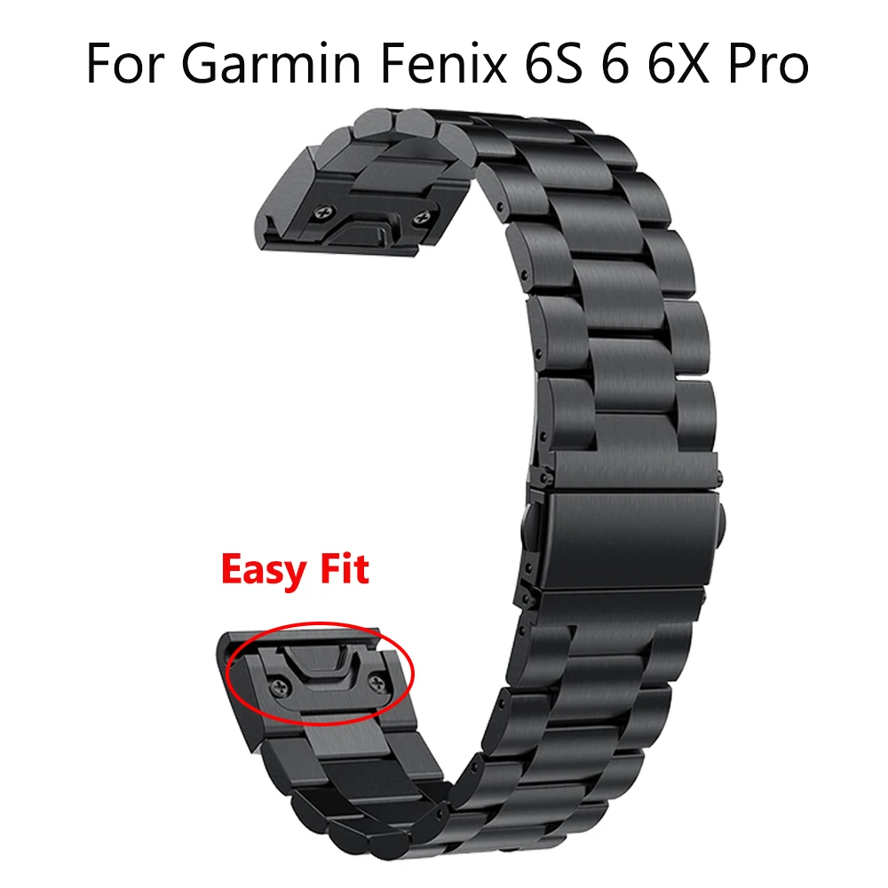 Часы с ремешком из нержавеющей стали ремешок для Garmin Fenix 6S 6 6X Pro быстросъемный ремешок для Garmin Fenix 5 5X 5s Plus