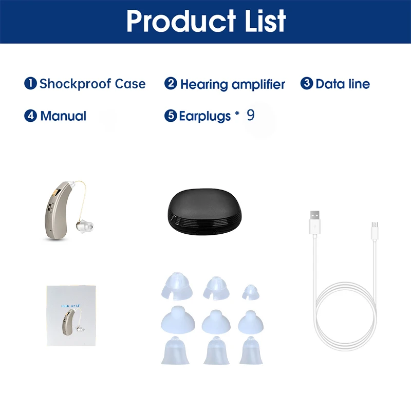 Перезаряжаемый лучший слуховой аппарат наушники усилители звука беспроводные