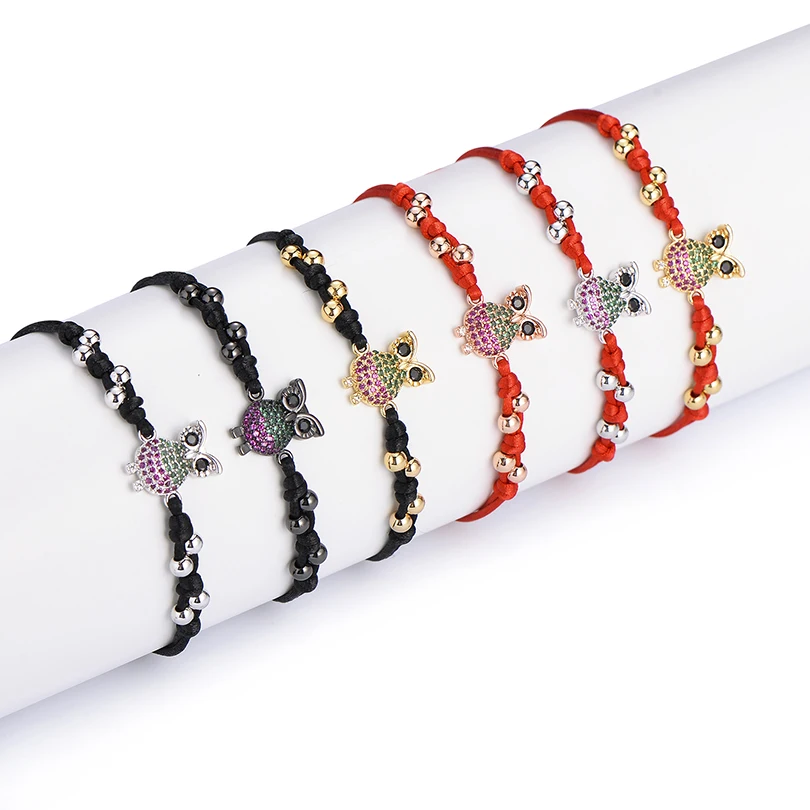 Neovivi Милые Сова браслеты с подвесками для женщин ручной работы микро проложить