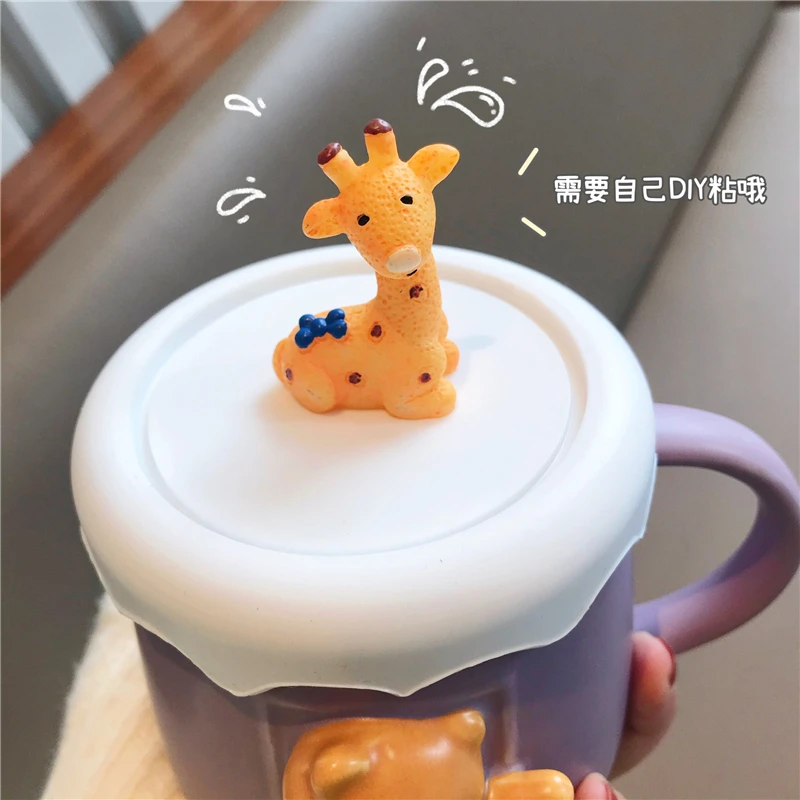

Personnalized Cute Coffee Mug Ceramic Hand Painted Student Water Cup Cartoon Girl Heart Copo Termico Kitchen Dining Bar EF50CM