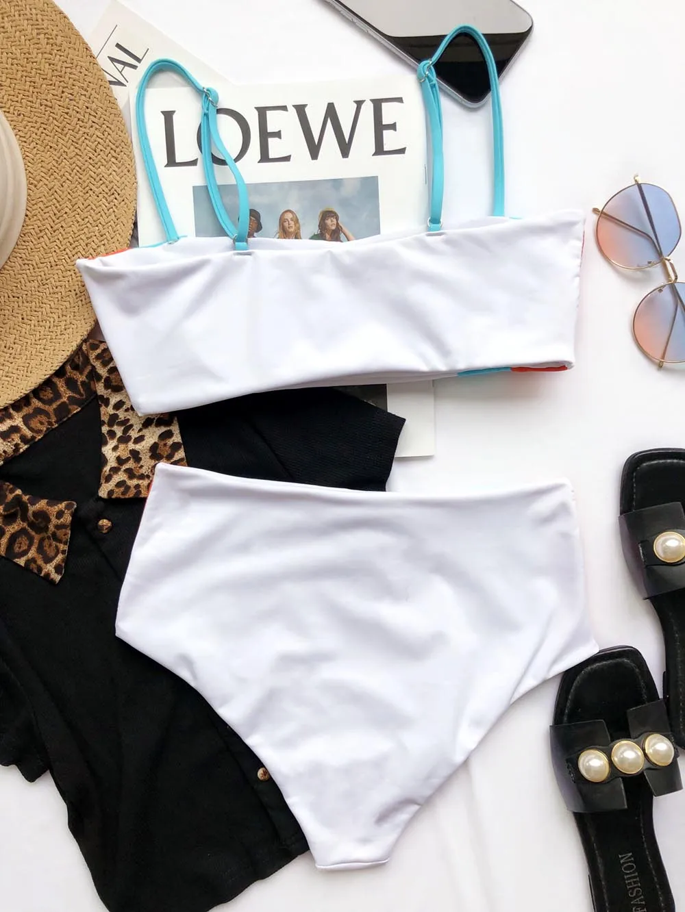 

New 2021 Striped Female Swimsuit High Waist Bikini Women Swimwear Sport Bikini set Bather Bathing Suit Swim Lady