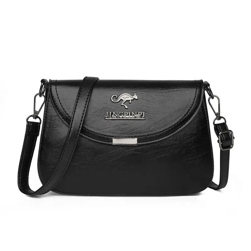

Women's 2021 new simple PU shoulder bag portable slung mother bag large capacity