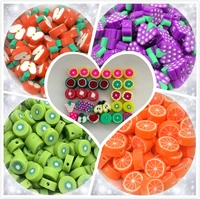 new 100pcs assorted colors various fruit polymer clay beads for diy necklace bracelet earring jewelry findings making