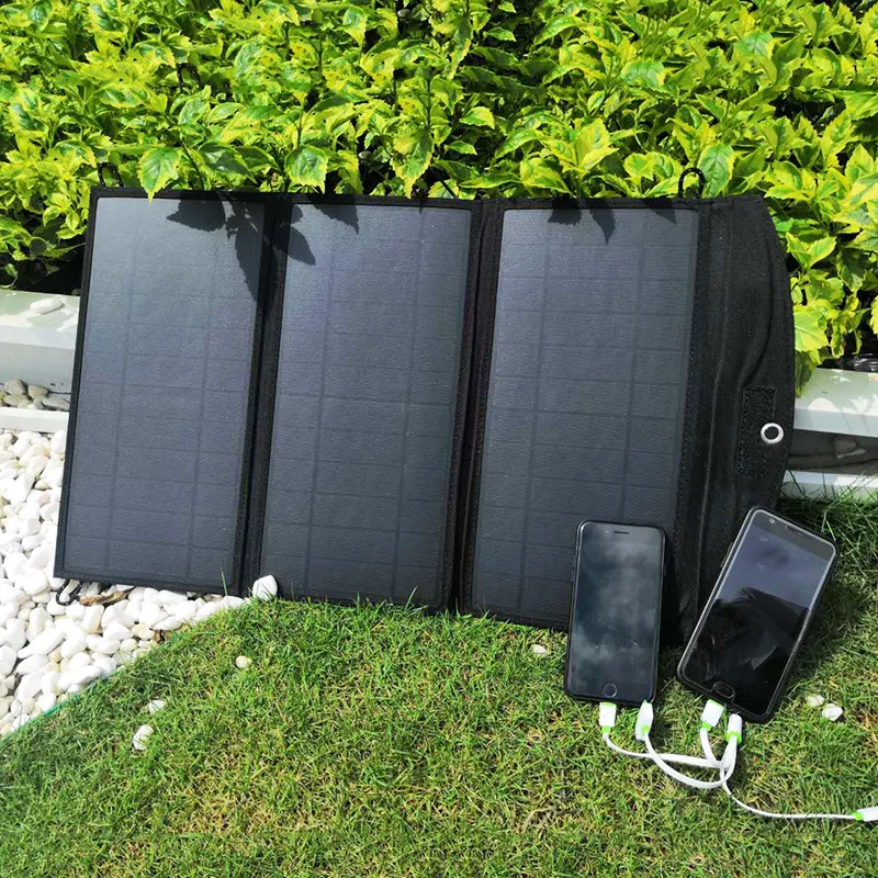 Солнечная батарея 28 Вт 21 Вт sunpower солнечное зарядное устройство батарея с двумя портами Водонепроницаемая Складная Панель солнечных батарей для цифровой зарядки
