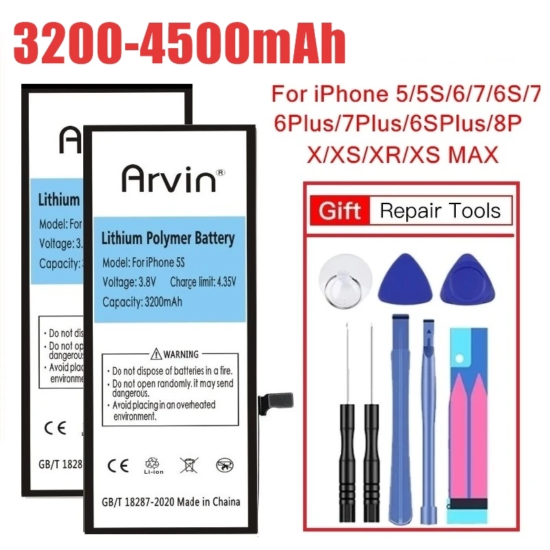 Новый Аккумуляторный аккумулятор 0 цикл для Apple iPhone 7 6S 5S 5 SE 8 Plus x s xr Xs