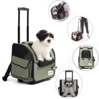 Outdoor Pet Dog Cat Trolley Rolling Luggage Backpack Pet Stroller Animal Travel House Suitcase Pet Wheel Carrier