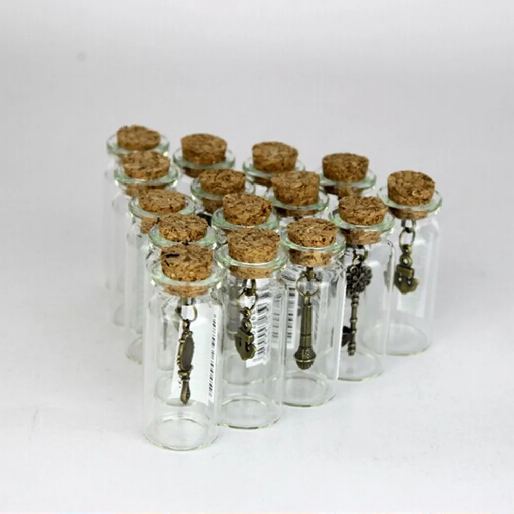 Бесплатная доставка 5 шт. милые мини прозрачные пробки стеклянные бутылки