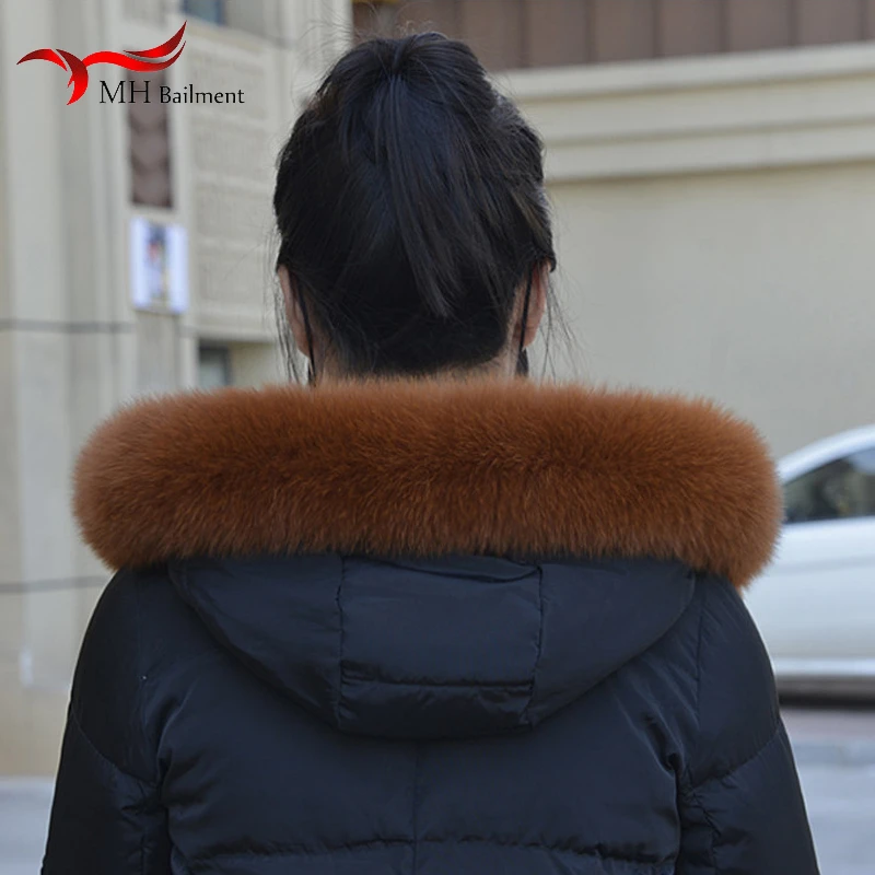 

2020 100% real fox fur scarf authentic 70CM men and women hot sale luxury fox fur warm neck scarf hot sale shawl