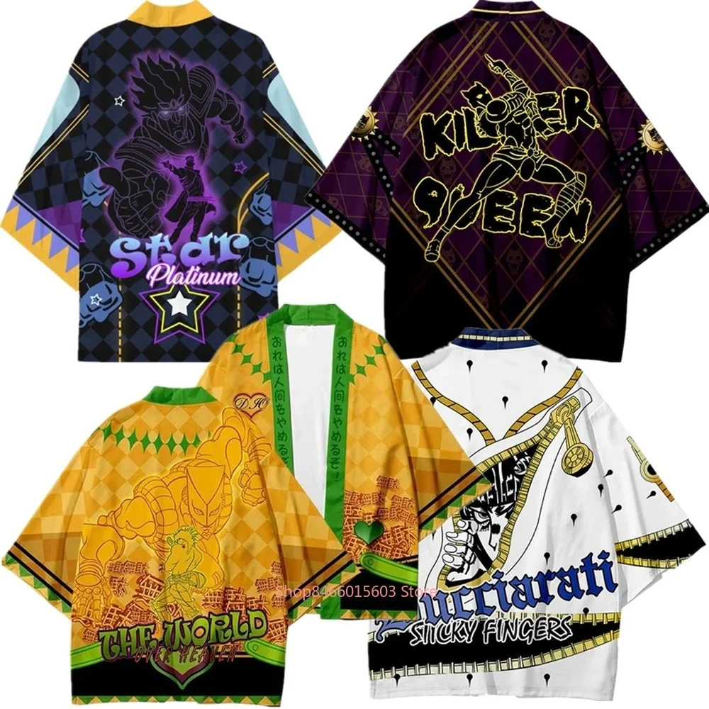 

Anime Kimono JoJos Bizarre Adventure Haori Women Men Summer Casual Clothes Drop Ship Halloween Christma Party JoJo Cardigan Gift
