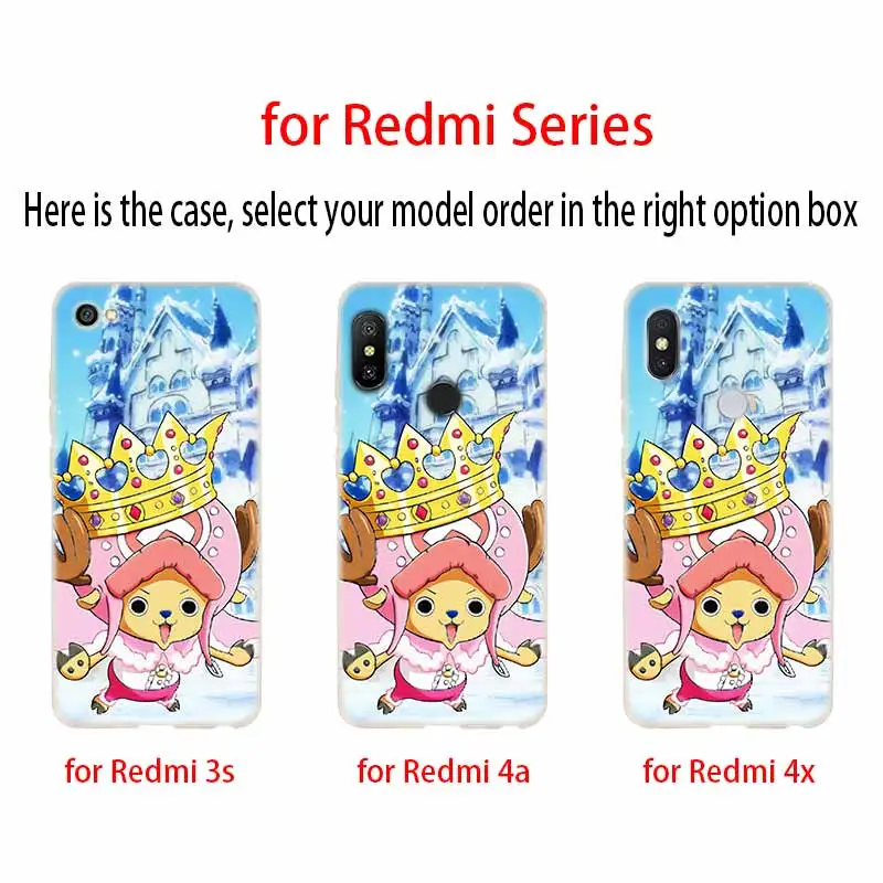 Силиконовый прозрачный чехол Tony Chopper для Xiaomi Redmi 9A 8A 7A 6A 9AT Note 9 8 7 6 5 Pro 8T 9S мягкие