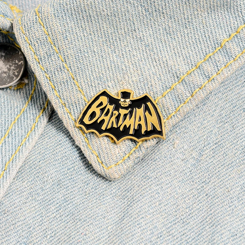 Эмалированная брошь в виде черной летучей мыши мультяшный герой ТВ-шоу фильм для