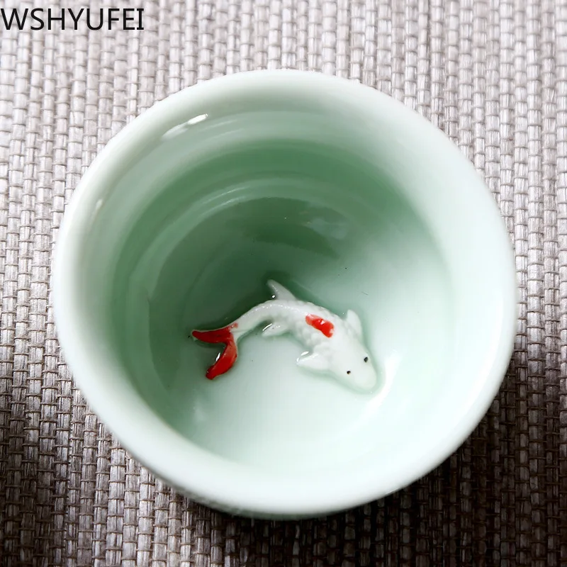 Керамический чайный сервиз Longquan celadon с рыбой чайник керамическая чаша китайский