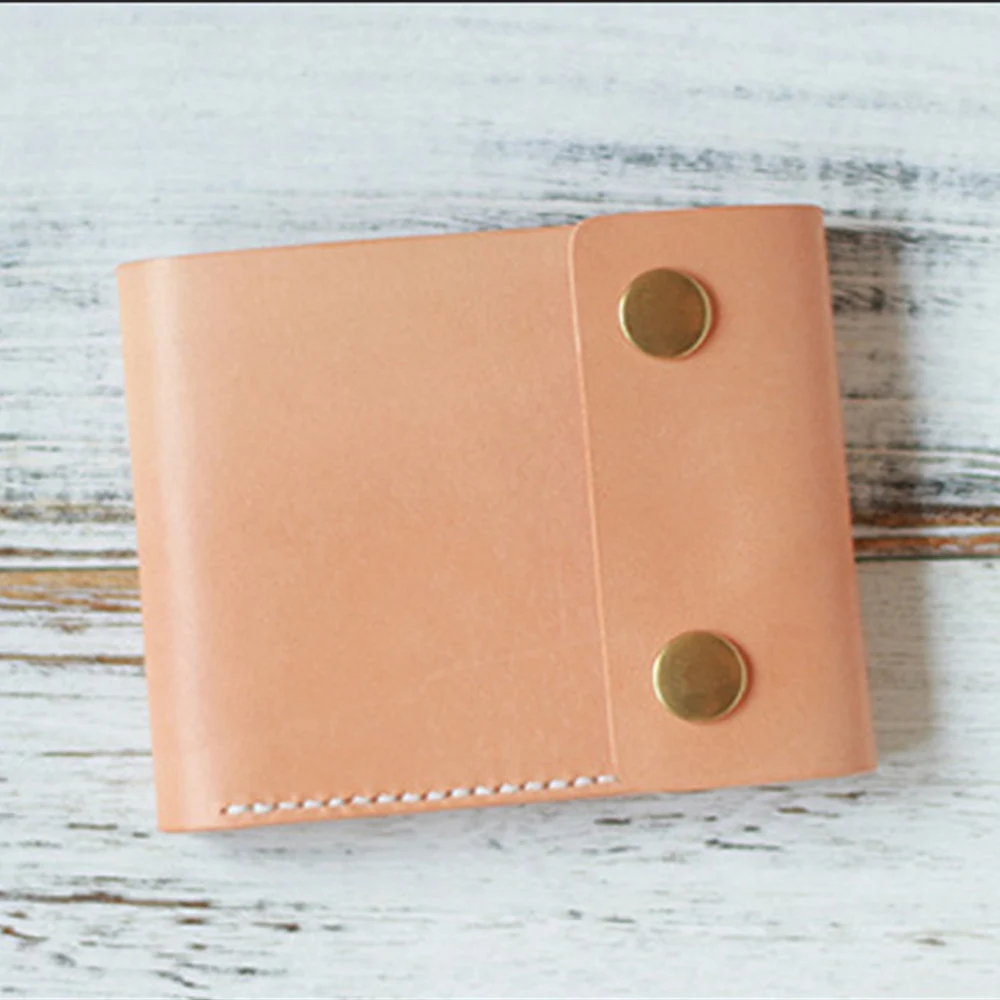 Бумажник с акриловым рисунком Сделай Сам кожаные товары ручной работы короткий