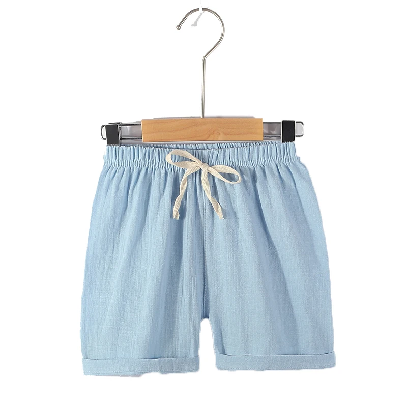 2021 Summer Teenage Shorts For Girls Boys Short Pants Cotton Linen Kids Running Toddler Loose Black Beach 2 To 12Y | Детская одежда и