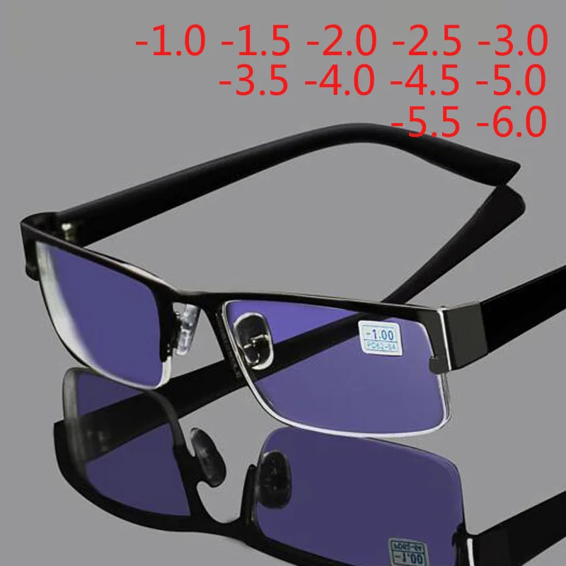 Из нержавеющей стали, очки для близорукости, Для мужчин очки Для женщин Для мужчин в металлической оправе очки 0,5 1,0 1,5 2,0 2,5 3,0 3,5 4,0 6,0