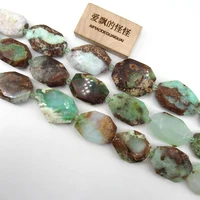apdgg natural chrysoprase slice faceted nugget gemstone loose beads 15 5 strands jewelry making diy