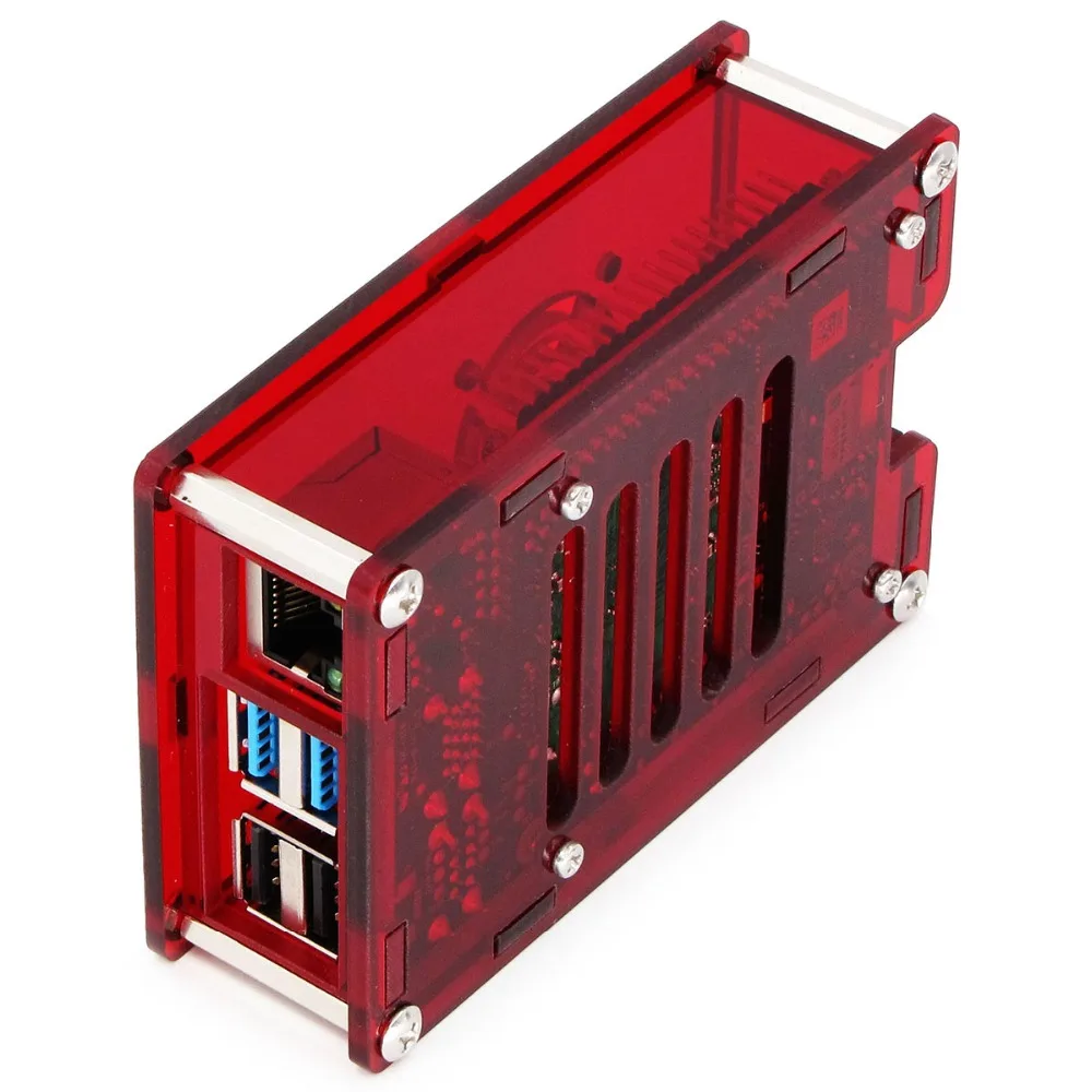Корпус C4: прозрачный красный Raspberry PI 4 корпус коробка PI4 Модель B 1 ГБ/2 ГБ/4 ГБ полиметилметакрилатные акриловые крышки корпуса КОРПУСА коробка Raspberry PI 4B