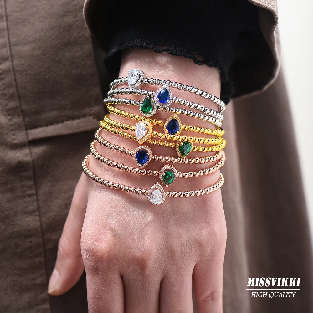 

missvikki European Trendy stackable mix match Multiple styles bracelets For Women Jewelry rotating beads High Quality Shiny CZ