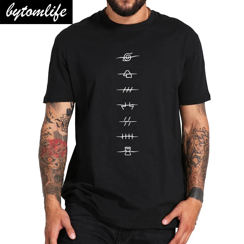 

Shippuden T Shirt Akatsuki Village Symbols Tshirt Japanese Harajuku 100% Cotton Soft Comfort Tee Tops
