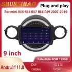 Автомобильный радиоприемник ShunSihao для mini R55 R56 R57 r58 R59 2007-2010, мультимедийный видеоплеер, навигация, стерео, GPS, , Wi-Fi, Android 11
