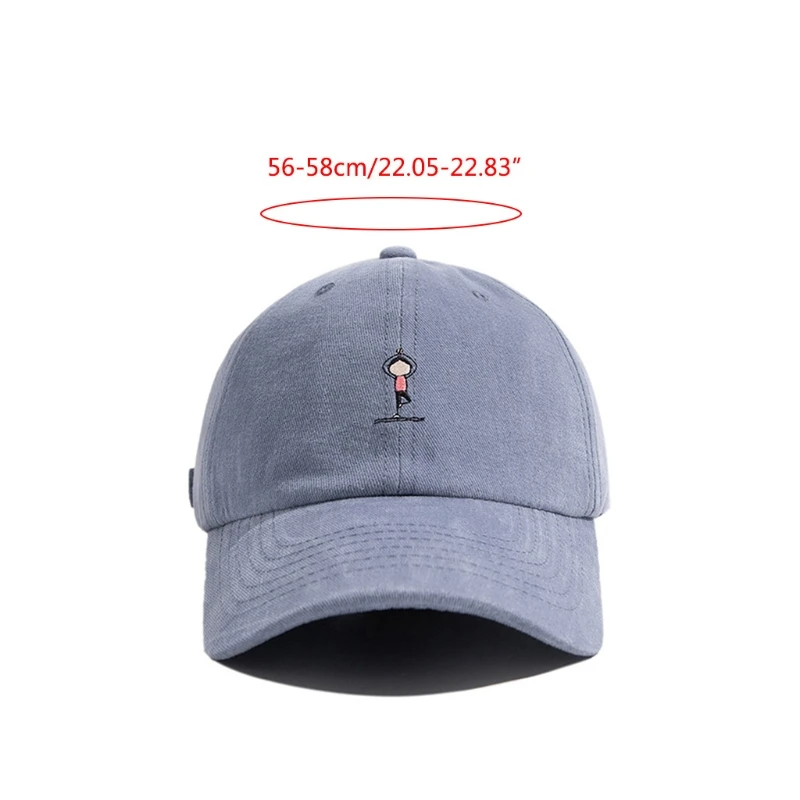 Хлопковая бейсболка с вышивкой однотонная регулируемая в стиле Харадзюку