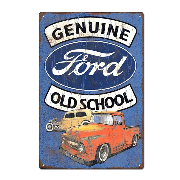 

Vintage Genuine Ford Old School Car Tin Sign Metal Sign Metal Poster Metal Decor Wall Sign Wall Poster Wall Decor