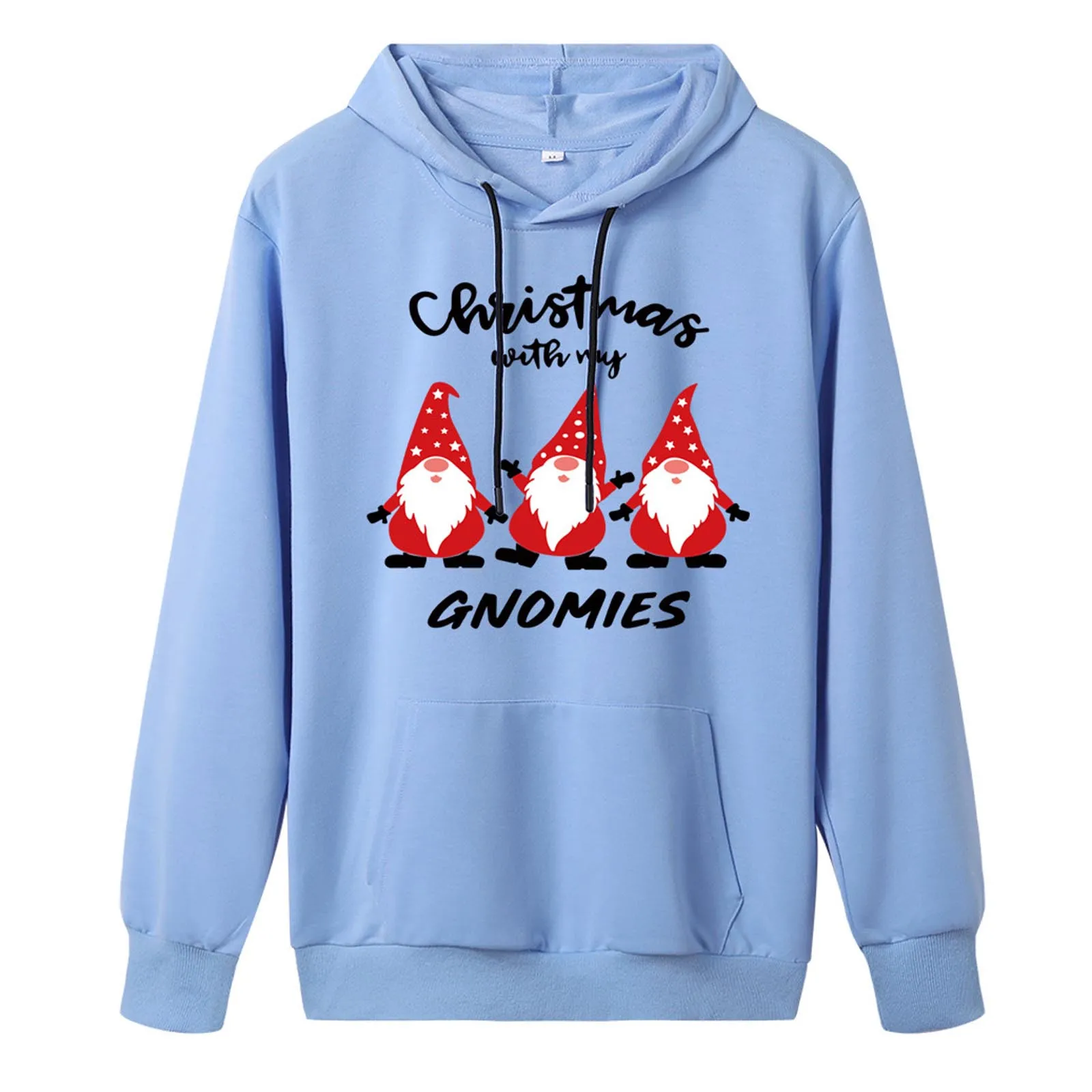 

Christmas Hoodie Gnomies-christmas Three Little Men-female Hooded Ladies Christmas Print Long Sleeve Hoodie Свитера Женские 2021