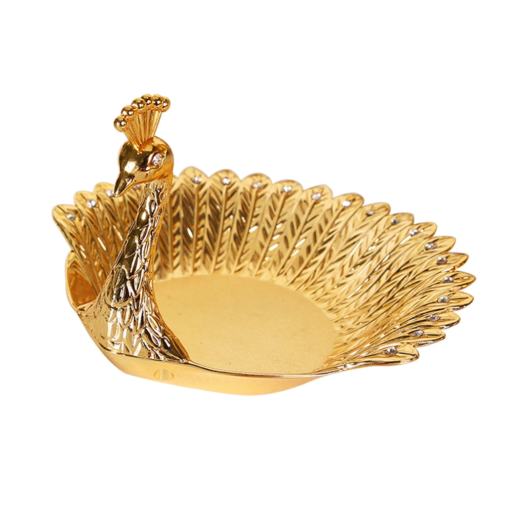 

Peacock Shape Fruit Plate Jewelry Display Storage Dish Serving Tray Bowl