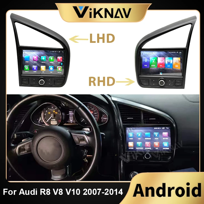 

Автомагнитола на Android 10,0, DVD, мультимедийный плеер для Audi R8 V8, V10, 2007, 2008, 2009-2014, автомобильный стереоприемник с GPS-навигацией